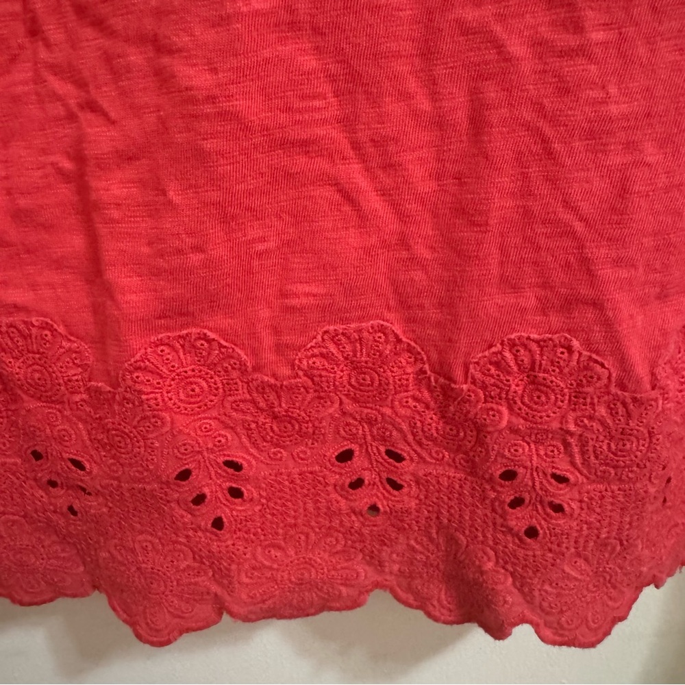 Charter Club Petite Women’s Blouse‎ Long Sleeve Coral Floral Keyhole Pattern PL - Picture 4 of 4